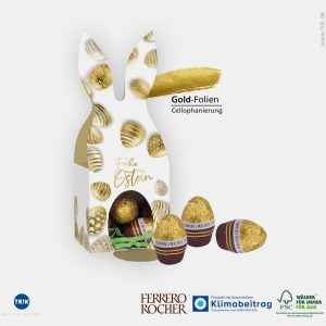 3D-Hase mit Ferrero Rocher Eiern