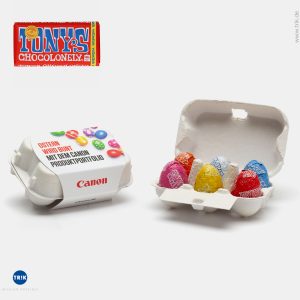 Schoko-Eier im Karton