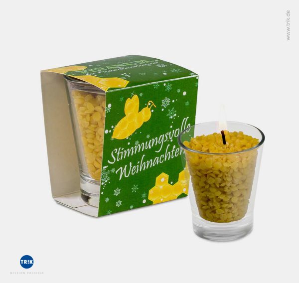 Kerzenglas mit Bienenwachs